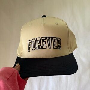 Noah Kahan official merch-Cream Cap with Black Embroidery